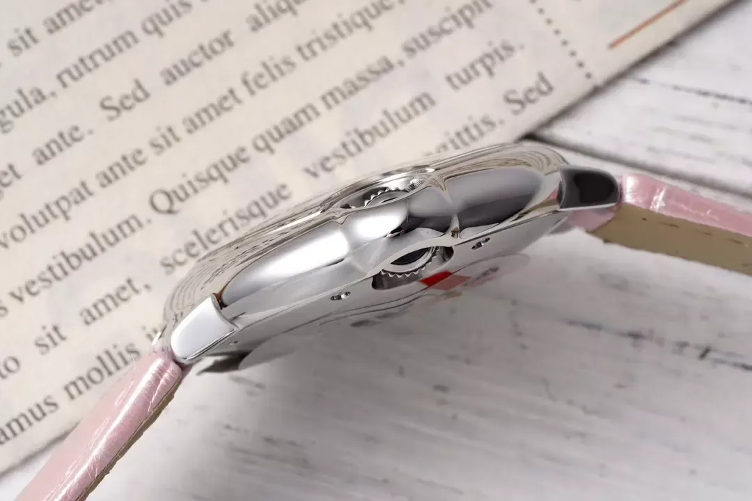 AF공장 까르띠에 발롱 브루 드 스틸 / 핑크 가죽밴드 33mm