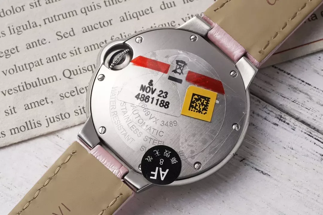 AF공장 까르띠에 발롱 브루 드 스틸 / 핑크 가죽밴드 33mm