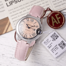 AF공장 까르띠에 발롱 브루 드 스틸 / 핑크 가죽밴드 33mm