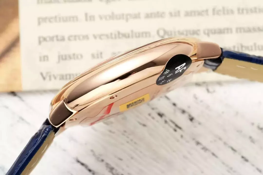 AF공장 까르띠에 발롱 브루 드 로즈골드 다이아 베젤 / 블루 가죽밴드 33mm