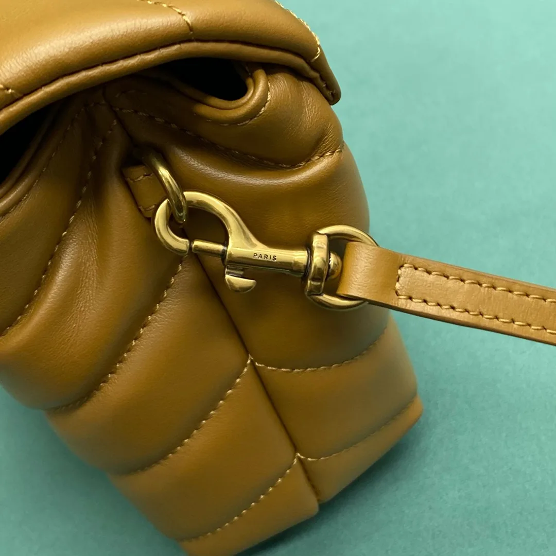 생로랑 모노그램 루루 토이 숄더백 브라운 금장 467072