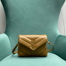 생로랑 모노그램 루루 토이 숄더백 브라운 금장 467072