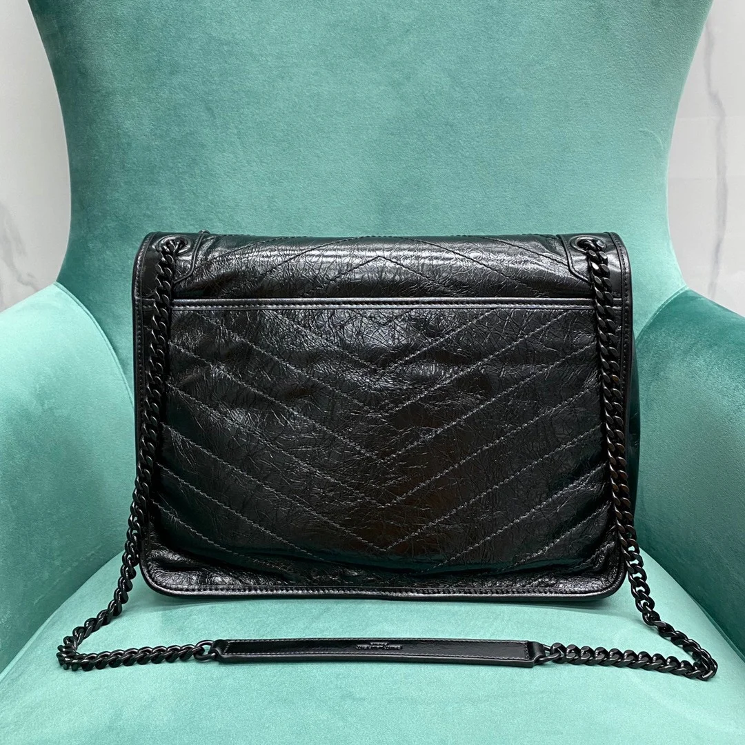 공장 생로랑 여성 니키 라지 체인 숄더백 그레이 498883