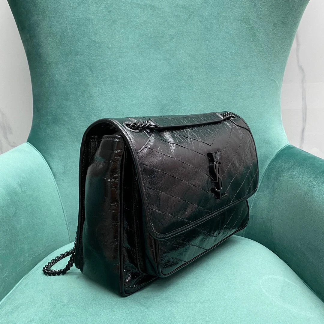 공장 생로랑 여성 니키 라지 체인 숄더백 그레이 498883