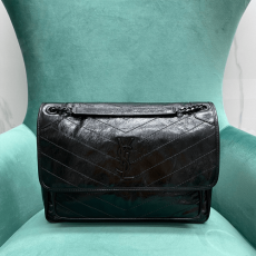 공장 생로랑 여성 니키 라지 체인 숄더백 그레이 498883