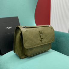 공장 생로랑 여성 니키 미디움 체인 숄더백 그린 498894