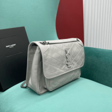 공장 생로랑 여성 니키 미디움 체인 숄더백 그레이 498894