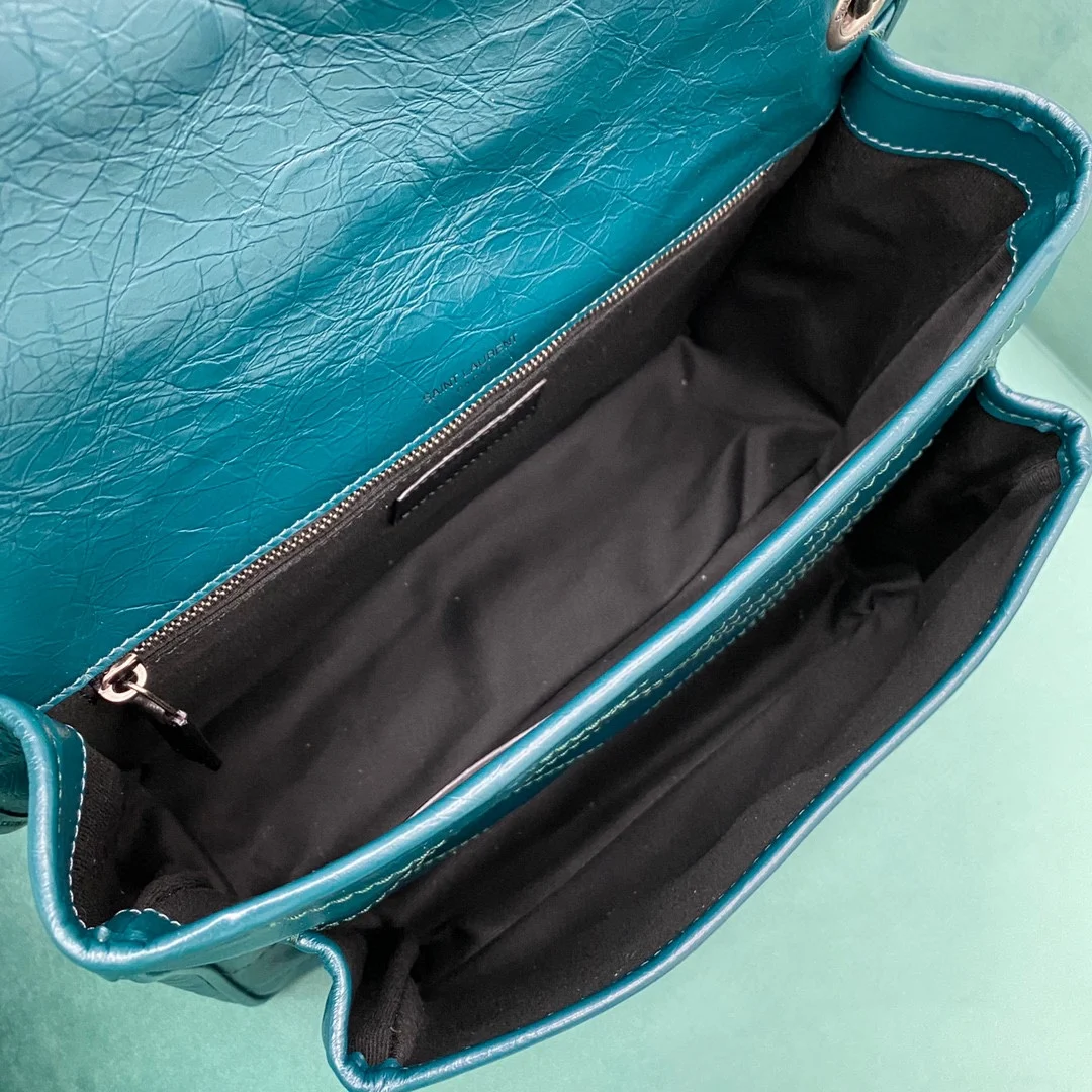 공장 생로랑 여성 니키 미디움 체인 숄더백 다크그린 498894