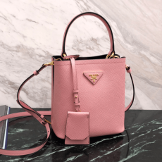 프라다 사피아노 파니에 두블레 스몰 토트 숄더백 핑크 1BA217