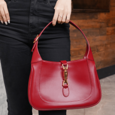 구찌 재키 숄더백 스몰 레드 레더 636709