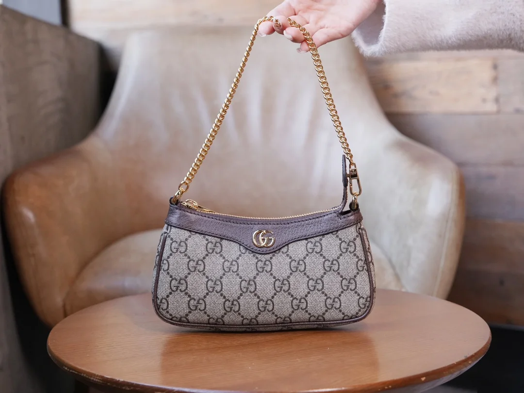 구찌 구찌 오피다아 스몰 핸드백 브라운 764960