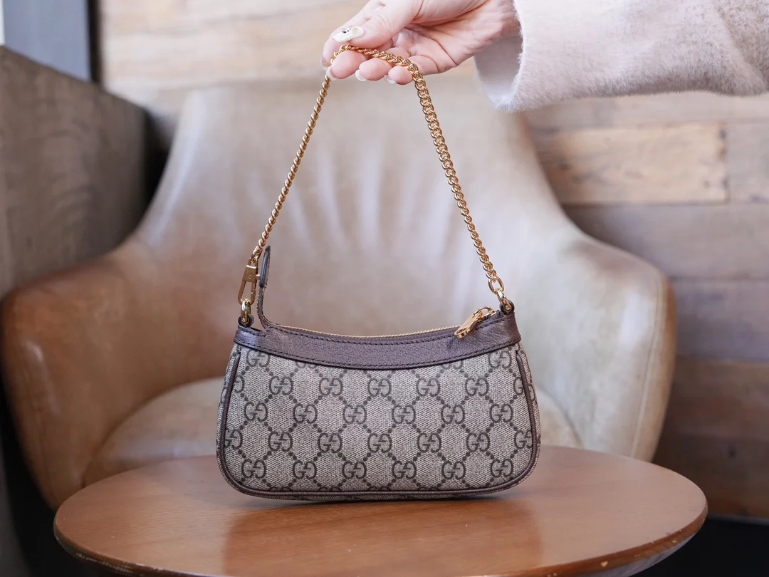 구찌 구찌 오피다아 스몰 핸드백 브라운 764960