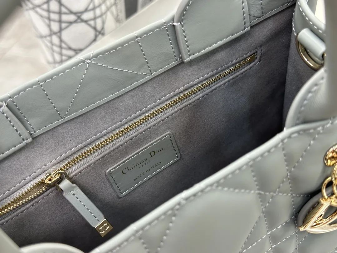 디올 스몰 북 토트백 매크로까나쥬 그레이