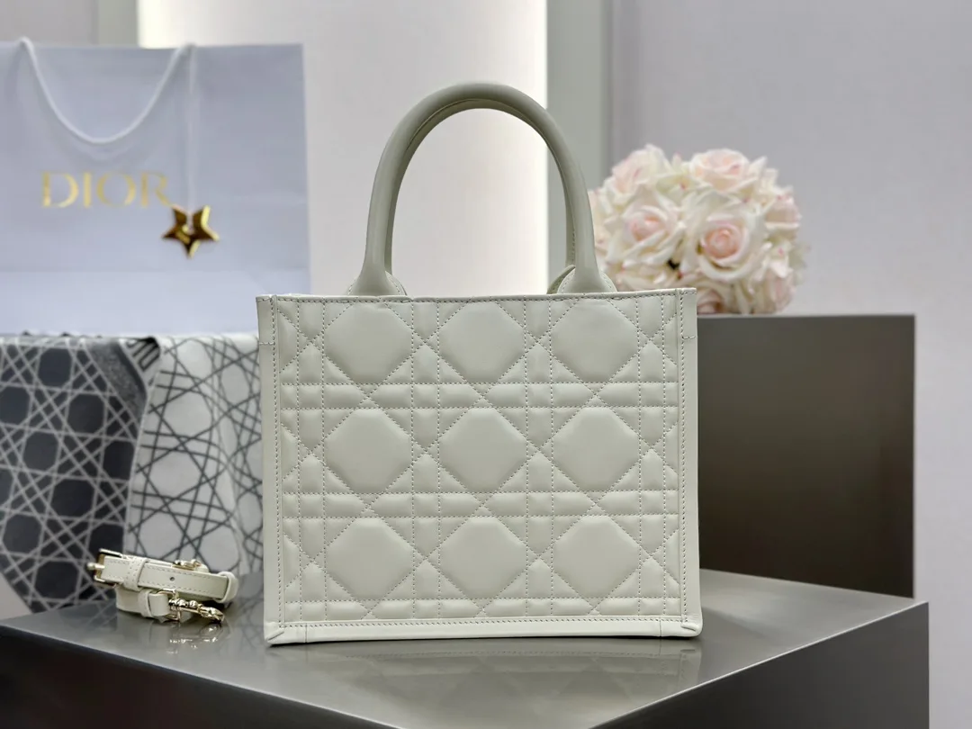 디올 스몰 북 토트백 매크로까나쥬 라떼