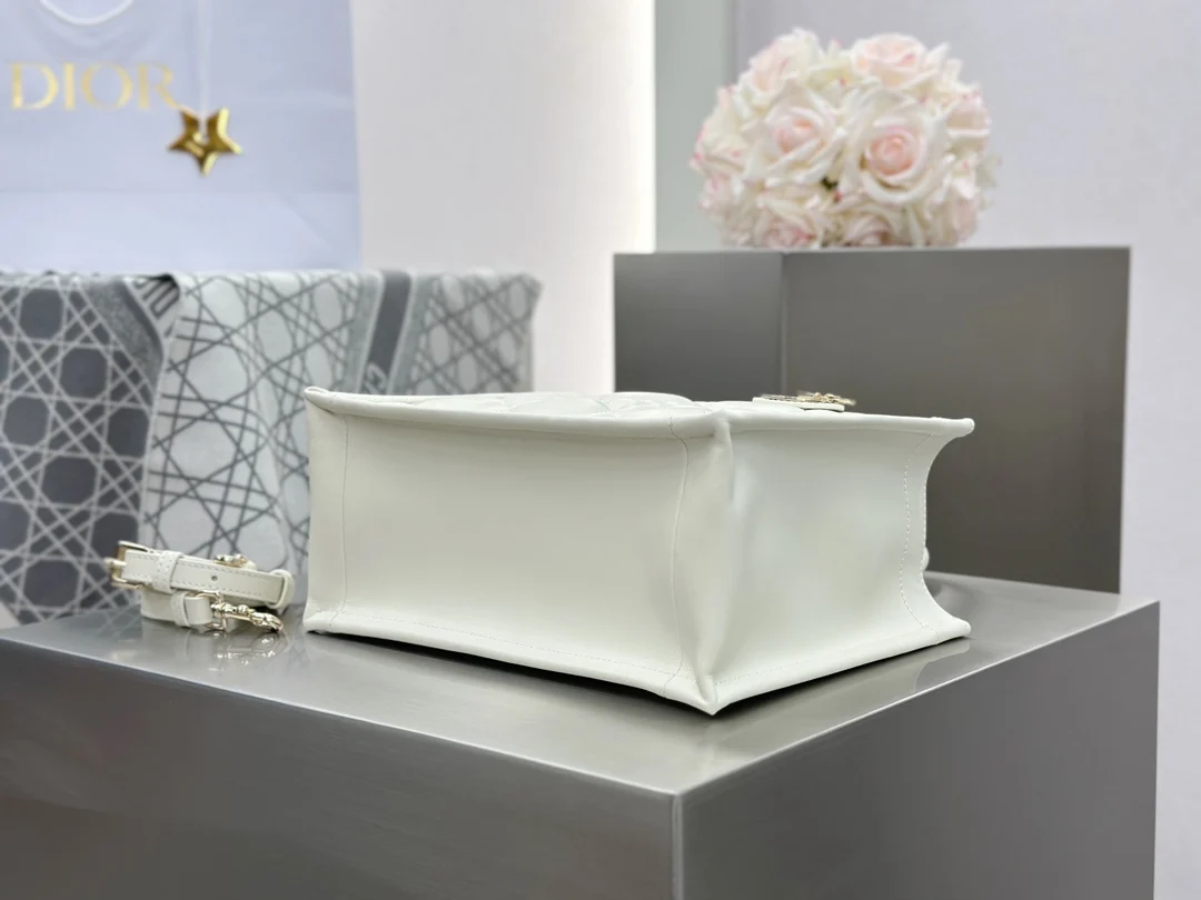 디올 스몰 북 토트백 매크로까나쥬 라떼