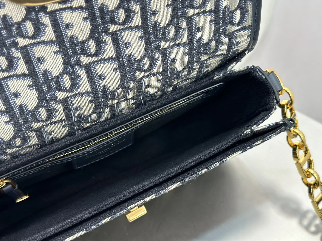 디올 30 몽테인 에비뉴 백 블루 오블리크 자카드