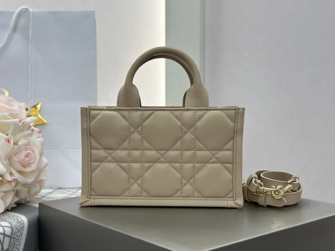 디올 미니 스트랩 북 토트백 매크로까나쥬 베이지