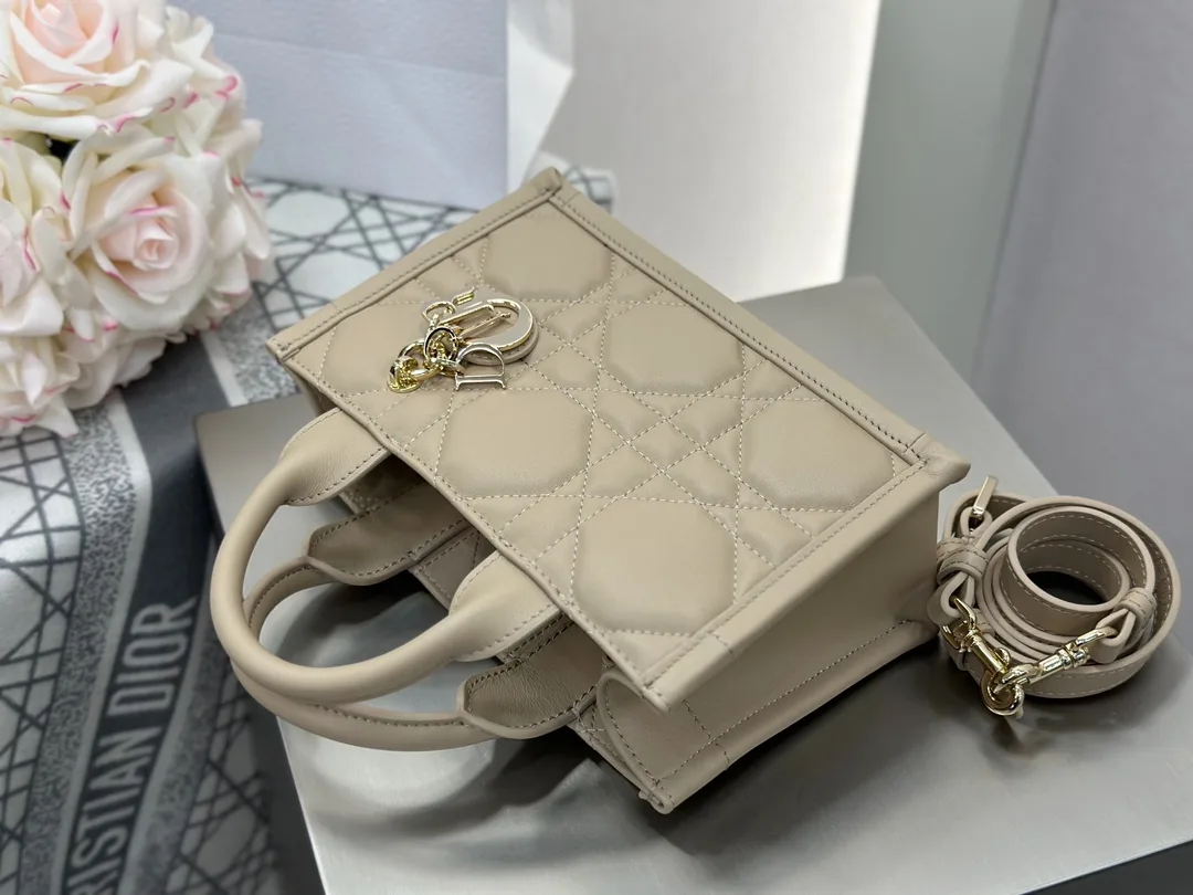 디올 미니 스트랩 북 토트백 매크로까나쥬 베이지