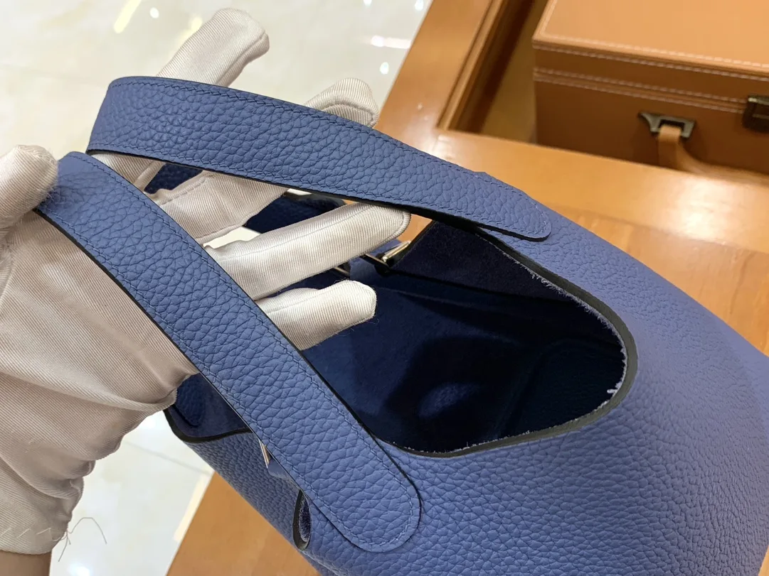 그린엘 에르메스 피코탄 18 브라이트 블루 골드 버클