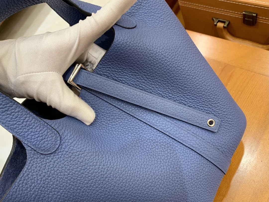 그린엘 에르메스 피코탄 18 브라이트 블루 골드 버클