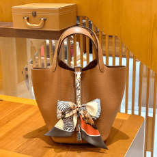 그린엘 에르메스 피코탄 18 골드 브라운 실버 버클