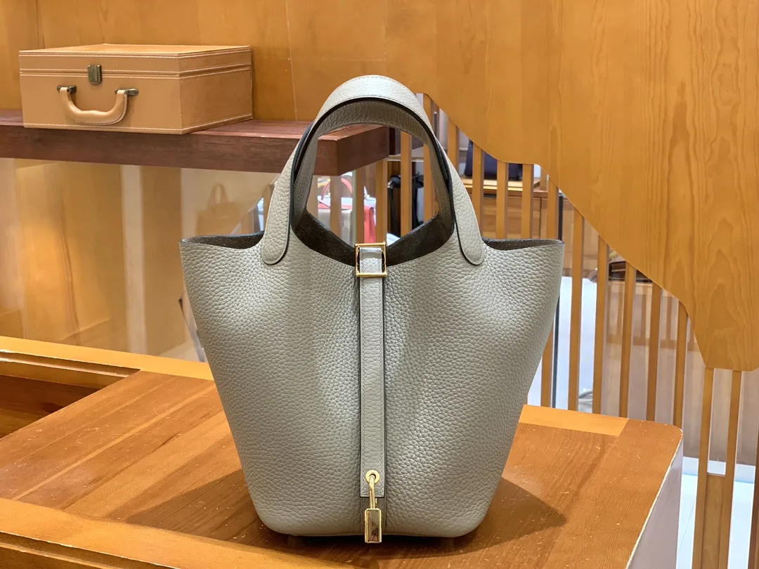 그린엘 에르메스 피코탄 18 아스팔트 그레이 골드 버클