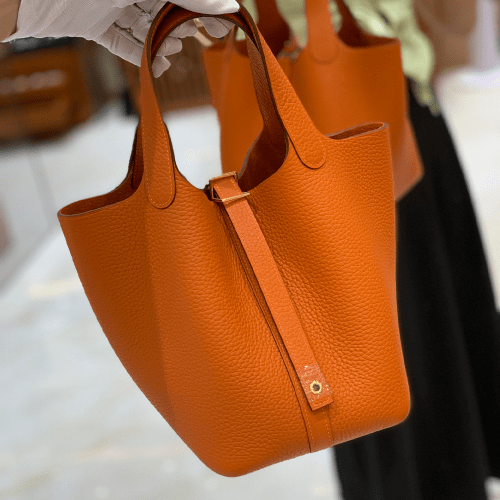 그린엘 에르메스 피코탄 18 오렌지 골드 버클