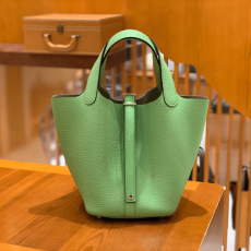 그린엘 에르메스 피코탄 18 아보카도 그린 실버 버클