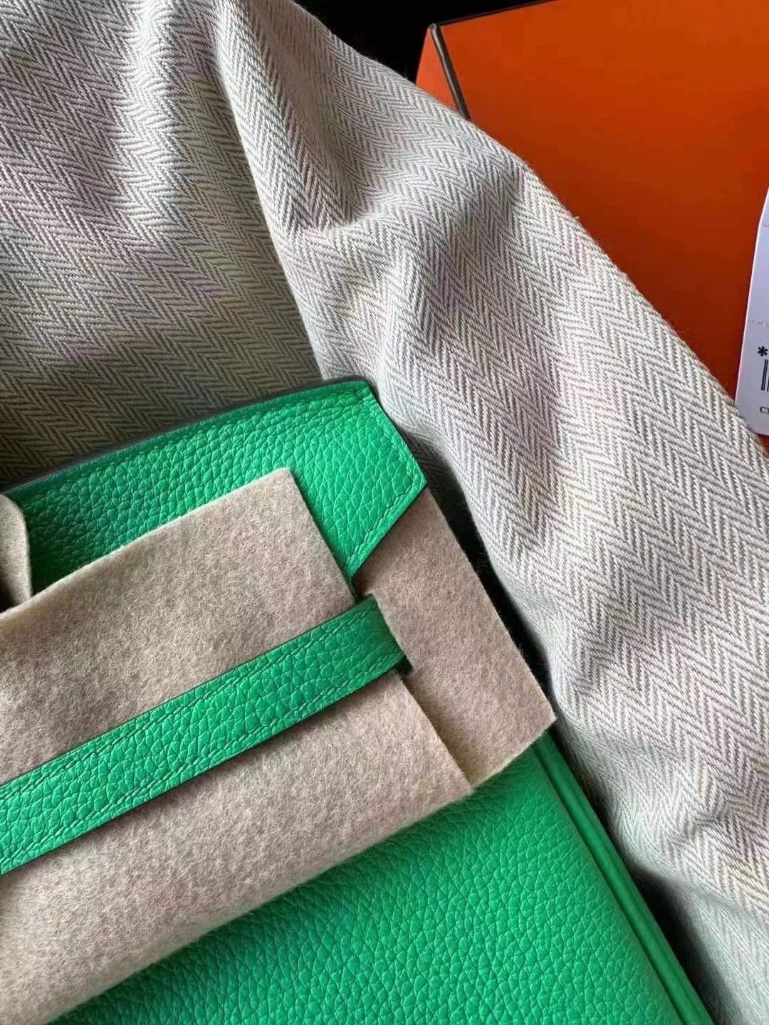 반수공 에르메스 버킨백 25 그린 은장 토고가죽