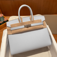 반수공 에르메스 버킨백 25 포그블루 은장 엡송