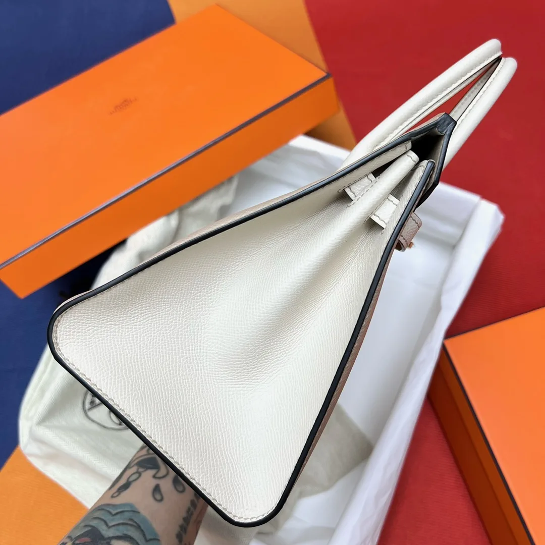 반수공 에르메스 버킨백 25 에토프 화이트 금장 엡송