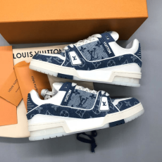 루이비통 LV 트레이너 스니커즈 모노그램 데님 블루