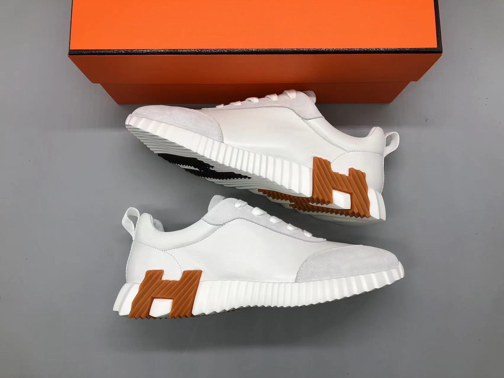 에르메스 바운싱 스니커즈 화이트 고트스킨 & 블랑