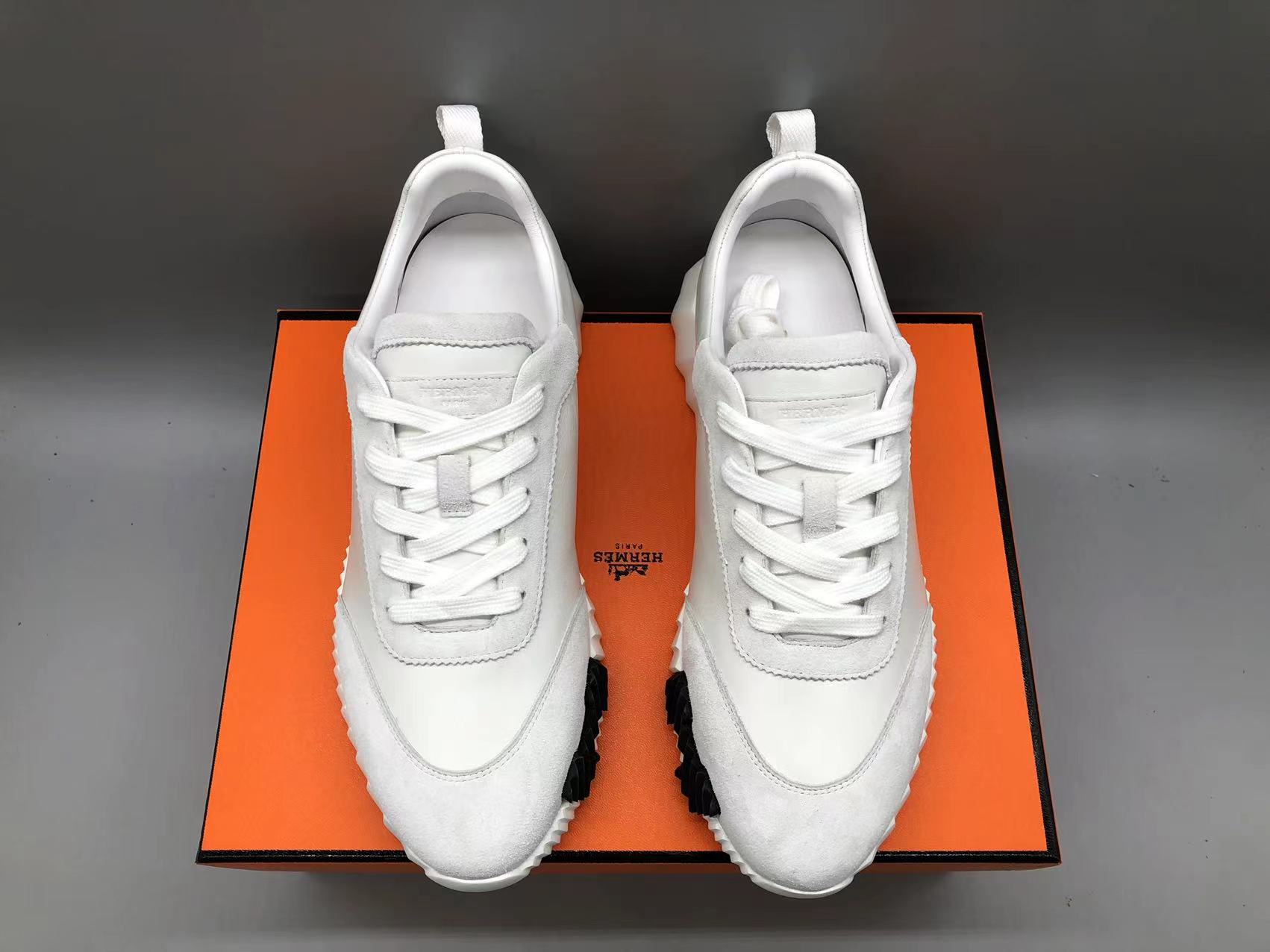 에르메스 바운싱 스니커즈 화이트 고트스킨 & 블랑