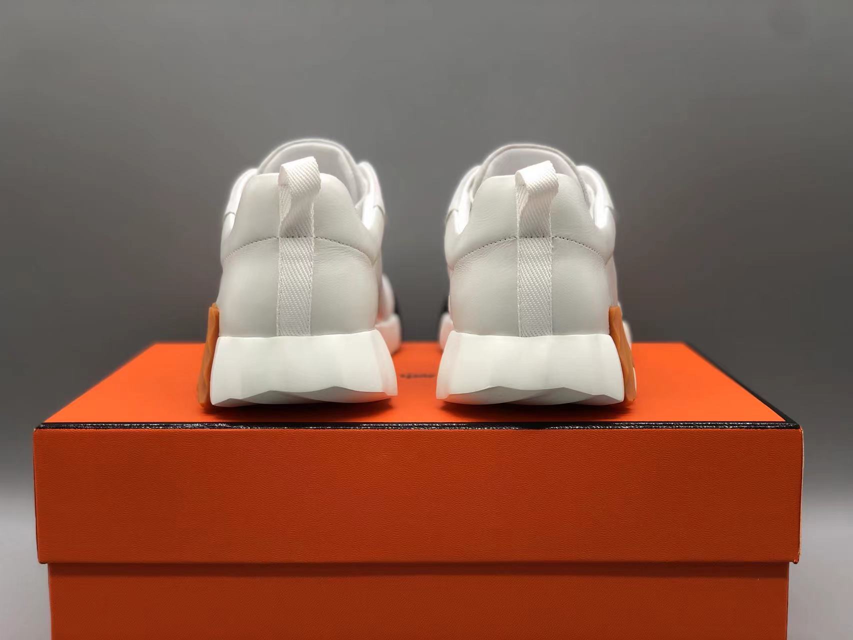 에르메스 바운싱 스니커즈 화이트 고트스킨 & 블랑