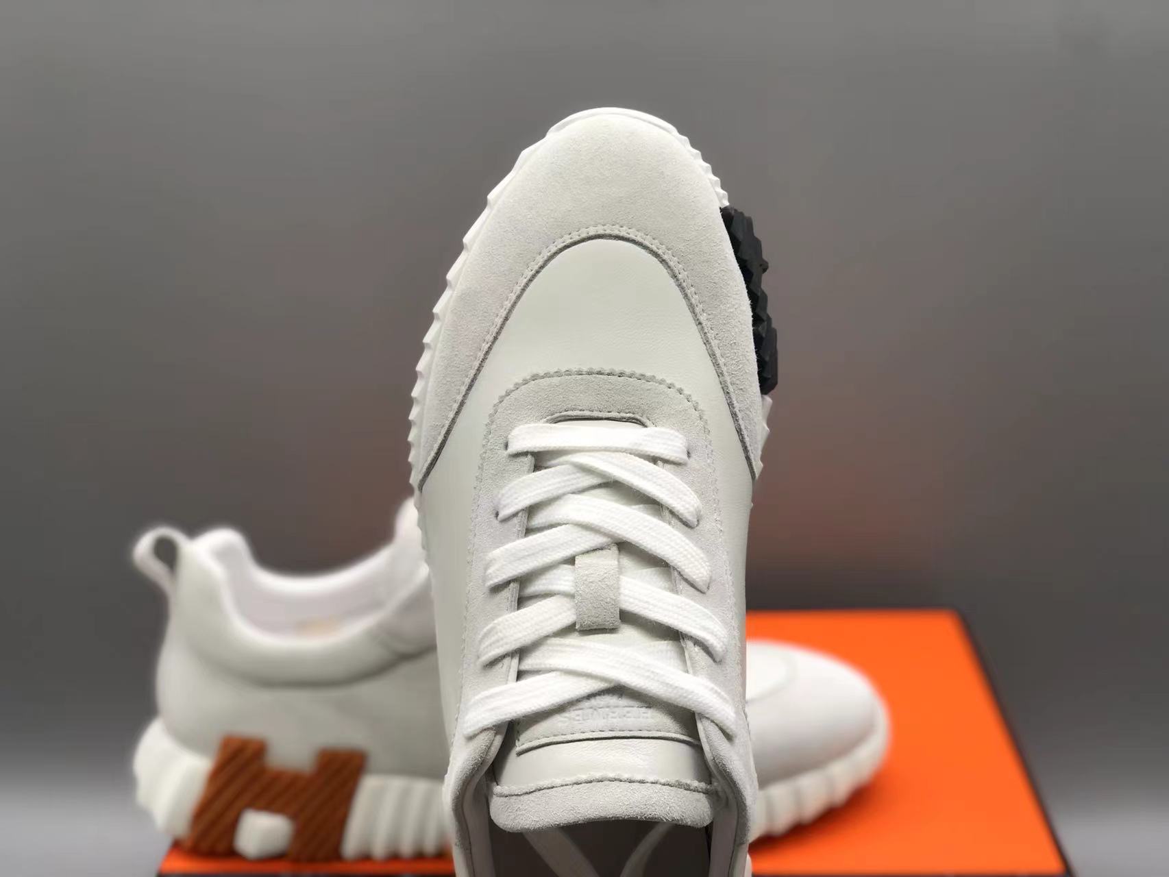 에르메스 바운싱 스니커즈 화이트 고트스킨 & 블랑