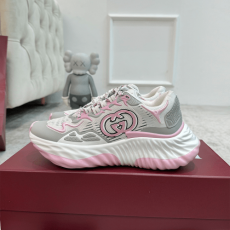 구찌 메시 남성 구찌 리플 스니커즈 화이트/핑크