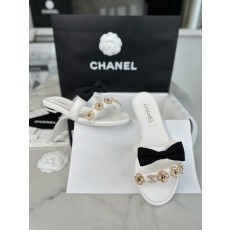 샤넬 에스파듀 벨크로 샌들 뮬 슬링백 화이트